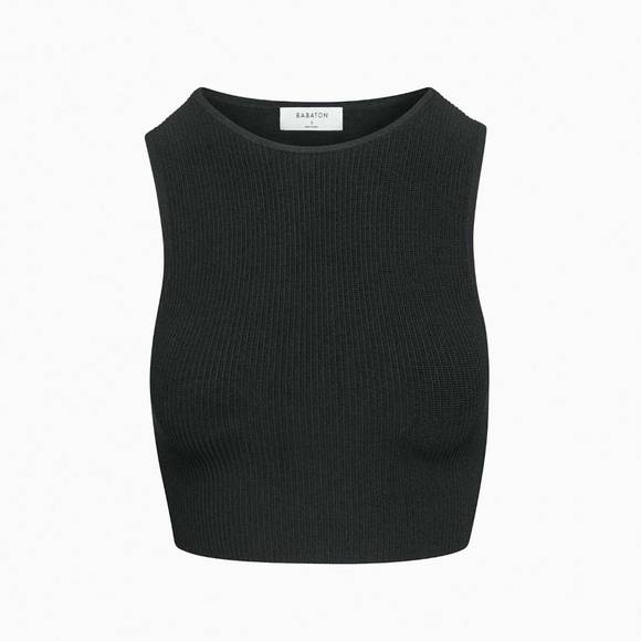 Aritzia Babaton⎜SCULPT KNIT RACER CROPPED TANK⎜BLACK - Picture 5 of 13